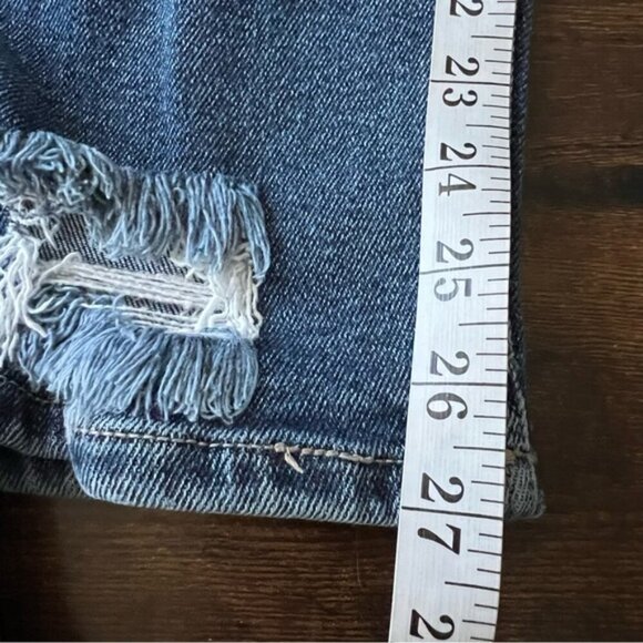 KanCan Women’s 32 High Rise Rolled Hem Boyfriend Jean Blue Stretch Distressed - Picture 12 of 12